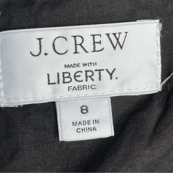 J CREW Squareneck Top size 8  Liberty Hazy Days Floral Tie Back Puff Sleeves - Picture 7 of 8